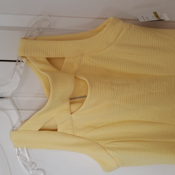 NWT Sleeveless yellow fit and flare dress Size 14 - Picture 2 of 5